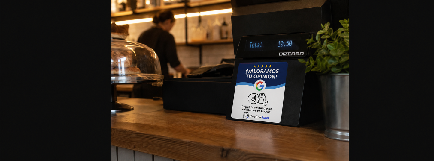 Placa NFC ReviewTaps - ¡Valoramos tu opinión!