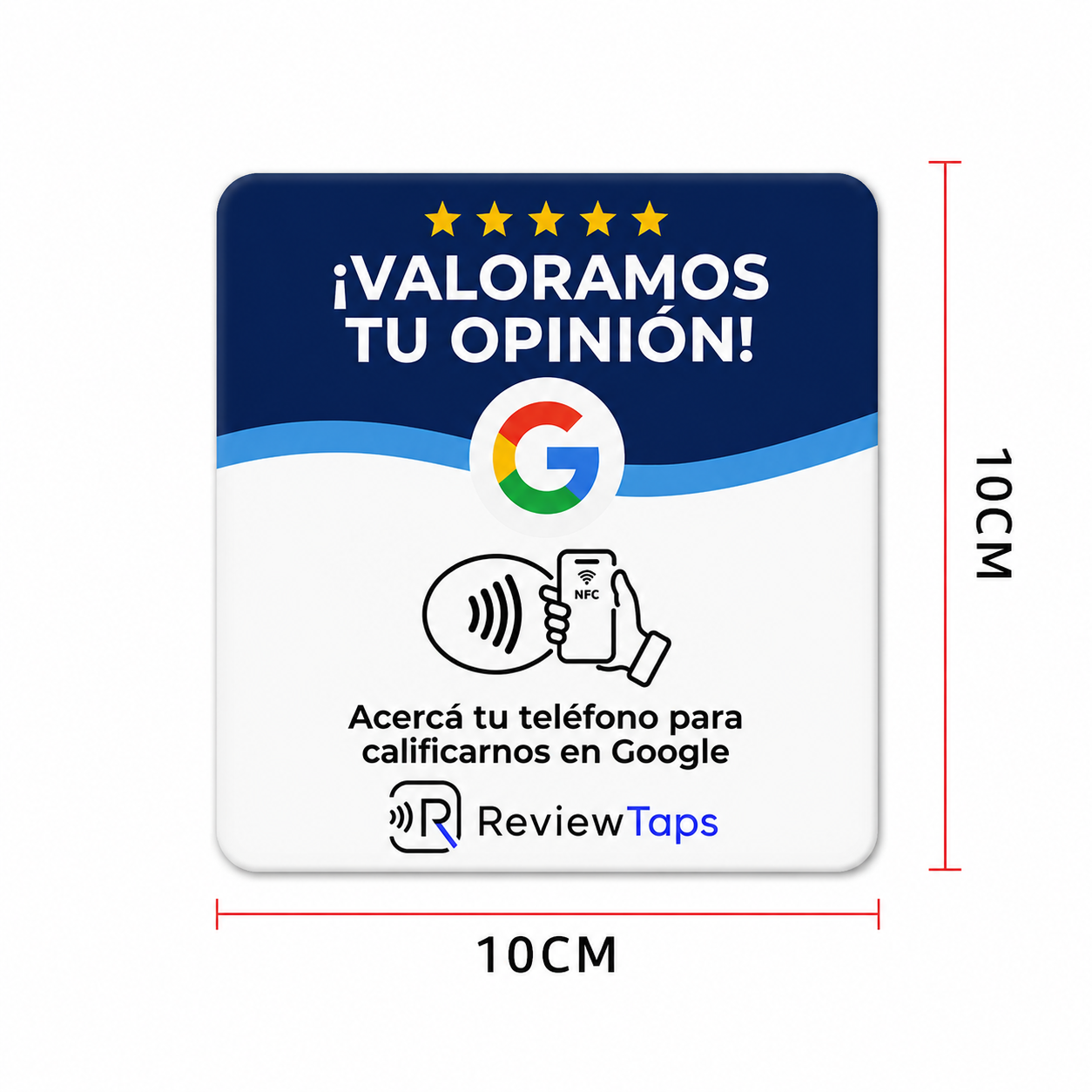 Placa NFC ReviewTaps - ¡Valoramos tu opinión!